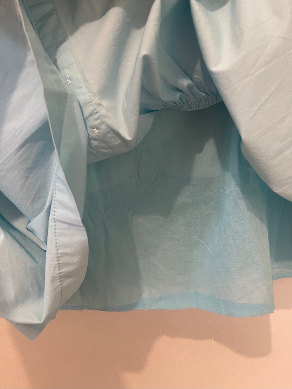 STAUD Elio Off-The-Shoulder Mini Dress Light Blue Azure Cotton Poplin Size 4 EUC - Picture 5 of 10